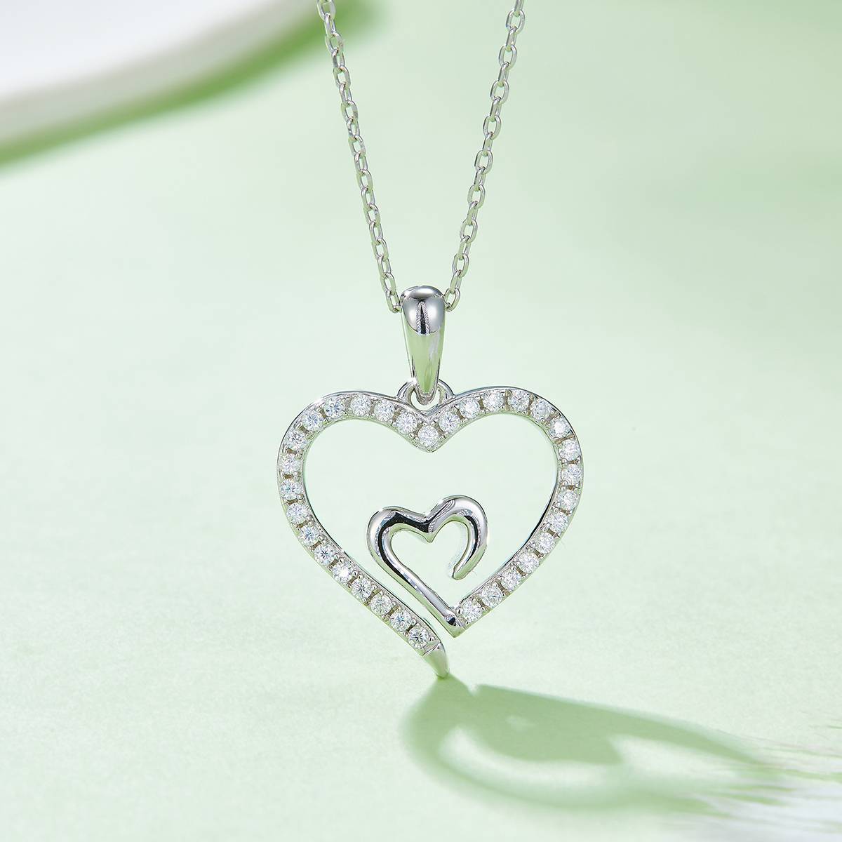 Zangxin Love Pendant S925 Silver Moissanite Grade D 0.32CT